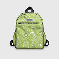 Детский рюкзак Зеленый цветочный - паттерн смайлики, цвет: 3D-принт