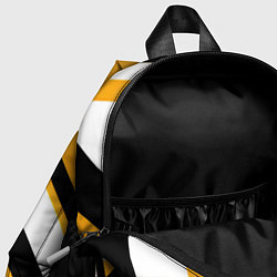 Детский рюкзак Чёрно-белые полосы и фигуры на жёлтом фоне, цвет: 3D-принт — фото 2