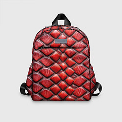Детский рюкзак Змеиная объемная текстурная красная кожа, цвет: 3D-принт