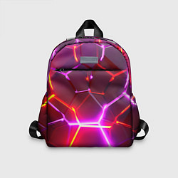 Детский рюкзак Красные плиты с фиолетовым свечением, цвет: 3D-принт