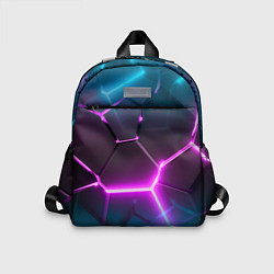 Детский рюкзак Голубые и розовые неоновые плиты в разломе