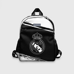 Детский рюкзак Реал мадрид белое лого, цвет: 3D-принт