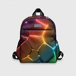 Детский рюкзак Радужные неоновые плиты в разломе
