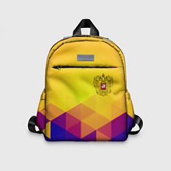Детский рюкзак Желтая геометрия - спорт Россия с гербом