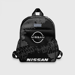 Детский рюкзак Nissan speed на темном фоне со следами шин по-цент, цвет: 3D-принт