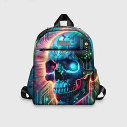 Детский рюкзак Cool cyber skull - neon glow, цвет: 3D-принт