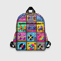 Детский рюкзак Вибрации 90-х вечеринка в стиле ретро, цвет: 3D-принт