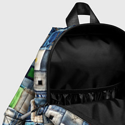 Детский рюкзак Minecraft на пэчворк джинсах, цвет: 3D-принт — фото 2