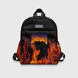 Детский рюкзак Doom fire steel logo, цвет: 3D-принт