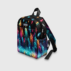 Детский рюкзак Neon fantastic metropolis - vaporwave, цвет: 3D-принт — фото 2