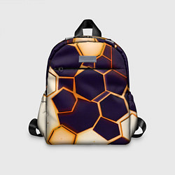 Детский рюкзак Чёрные шестиугольники на чёрном фоне