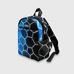 Детский рюкзак Белые шестиугольники на чёрно-синем фоне, цвет: 3D-принт — фото 2