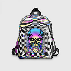 Детский рюкзак Череп, сердце и оп-арт, цвет: 3D-принт