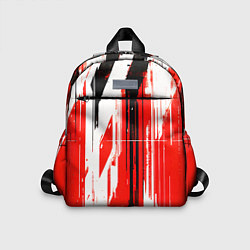 Детский рюкзак Вертикальные чёрно-белые линии на красном фоне