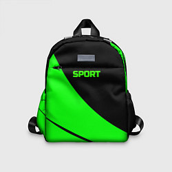 Детский рюкзак Sport чёрно-зелёный, цвет: 3D-принт