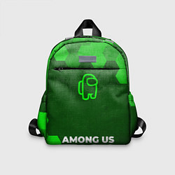 Детский рюкзак Among Us - green gradient по-центру, цвет: 3D-принт