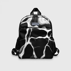 Детский рюкзак Белые абстрактные полосы на чёрном фоне, цвет: 3D-принт