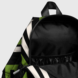 Детский рюкзак Прямоугольники по диагонали-зеленый, черный, цвет: 3D-принт — фото 2