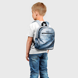 Детский рюкзак Зимний горный пейзаж маслом, цвет: 3D-принт — фото 2
