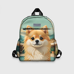 Детский рюкзак Шпиц и пальмы, цвет: 3D-принт