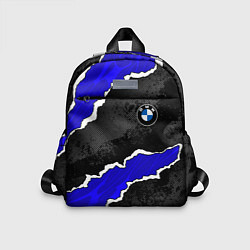 Детский рюкзак BMW - синие разрывы, цвет: 3D-принт