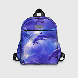 Детский рюкзак Дельфины в волшебном море паттерн