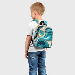 Детский рюкзак Бирюза и золото, цвет: 3D-принт — фото 2