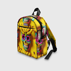 Детский рюкзак Мексиканские черепа и бананы - паттерн, цвет: 3D-принт — фото 2