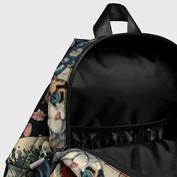 Детский рюкзак Котики и рыбки в сакуре, цвет: 3D-принт — фото 2