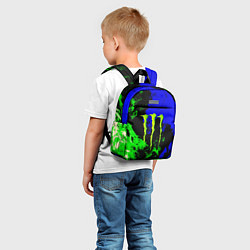 Детский рюкзак Monster energy кислотный огонь, цвет: 3D-принт — фото 2