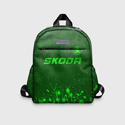Детский рюкзак Skoda - green gradient посередине, цвет: 3D-принт