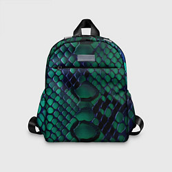 Детский рюкзак Бирюзовая змеиная кожа, цвет: 3D-принт
