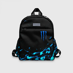 Детский рюкзак Monster energy голубые краски, цвет: 3D-принт