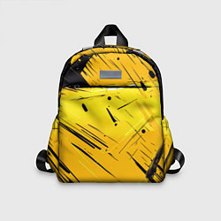 Детский рюкзак Желтая краска на черном фоне, цвет: 3D-принт
