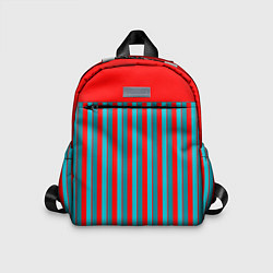 Детский рюкзак Красно синий комбинированный узор с полосами