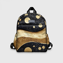Детский рюкзак Золотая объемная абстракция - текстура, цвет: 3D-принт