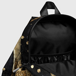 Детский рюкзак Выпуклая золотая текстура на черном, цвет: 3D-принт — фото 2