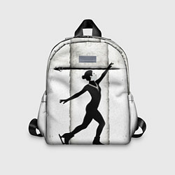Детский рюкзак Фигуристка на сером, цвет: 3D-принт