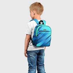 Детский рюкзак Сине-голубой абстрактные полосы, цвет: 3D-принт — фото 2
