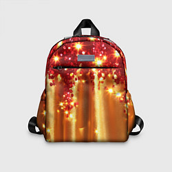 Детский рюкзак Красно-золотая волнистая текстура, цвет: 3D-принт