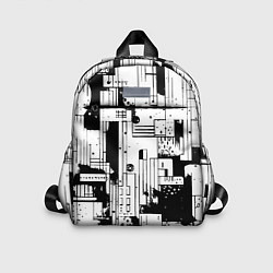Детский рюкзак Чёрно-белый светлая абстракция, цвет: 3D-принт