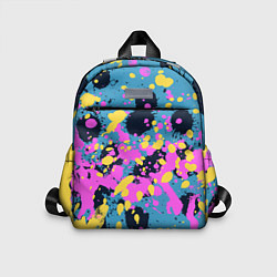 Детский рюкзак Брызги краски розовой желтой и темно синей
