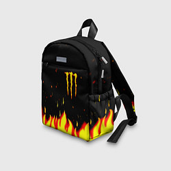 Детский рюкзак Monster energy fire steel, цвет: 3D-принт — фото 2