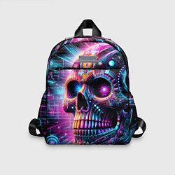 Детский рюкзак Neon cyber skull, цвет: 3D-принт