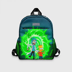 Детский рюкзак Рик и Барт Симпсон, цвет: 3D-принт