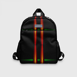 Детский рюкзак Neon black green circles, цвет: 3D-принт