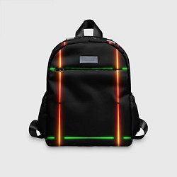 Детский рюкзак Color black green orange lines