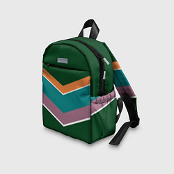 Детский рюкзак Тёмный зелёный с полосами, цвет: 3D-принт — фото 2
