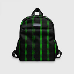Детский рюкзак Color black cage green stripes, цвет: 3D-принт