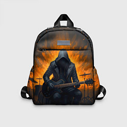 Детский рюкзак Гитарист играющий в пламени, цвет: 3D-принт